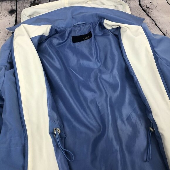Utex Winter Raincoat Jacket Blue Detachable Hood Windbreaker Full Zip Sz Medium - Picture 5 of 12